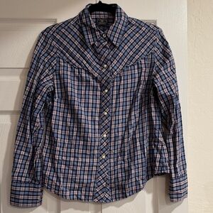 Lucky Brand Blue and Red Plaid Shirt - Size M